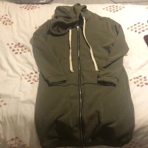 Long zip up sweatshirt